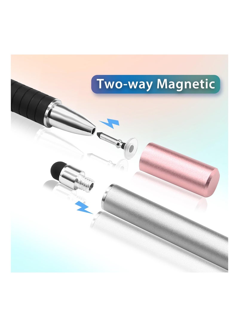 4 Pcs Capacitive Stylus Pens - 2 in 1 Magnetic Disc Stylus with Cap, Universal Touch Screen Pen for iPads, Tablets, iPhones, and Android Devices - Image 5